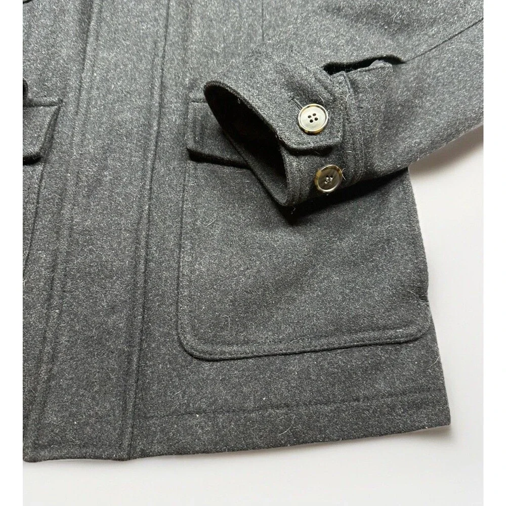 GH Bass Heritage Wool Blend Field Jacket Mens Small Gray Military Coat - Picture 2 of 5